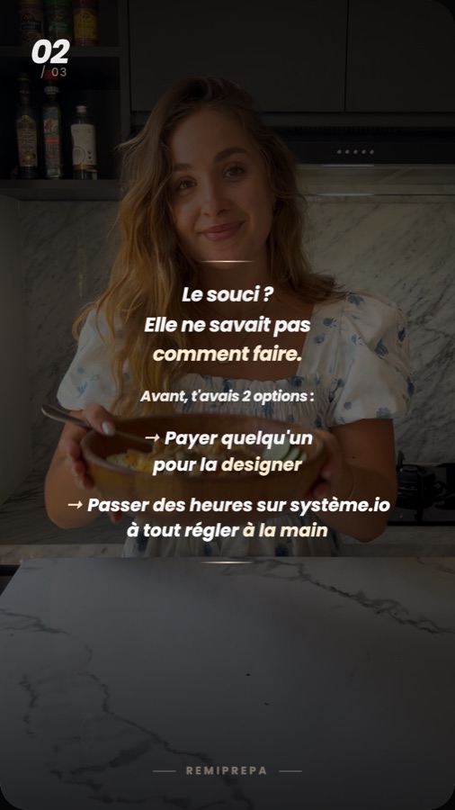 Story 2 : la page de vente construite pour Sève